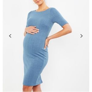 Textured Bodycon Maternity Dress